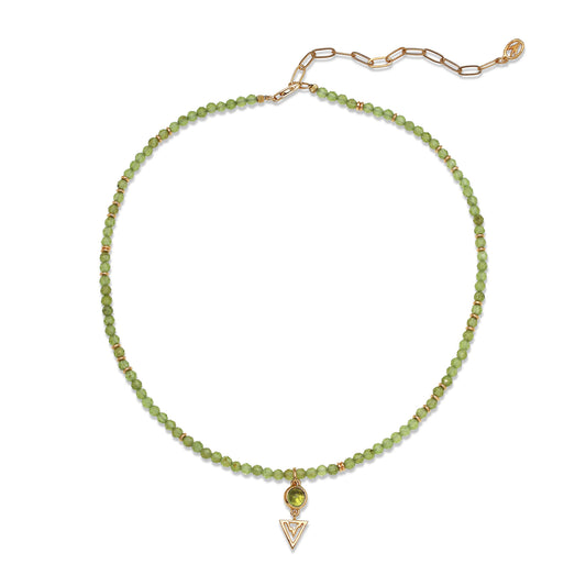 Peridot Earth Element Beaded Necklace and Pendant
