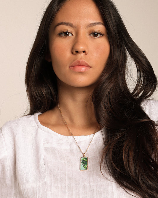 The Future Is Green Enamel Necklace