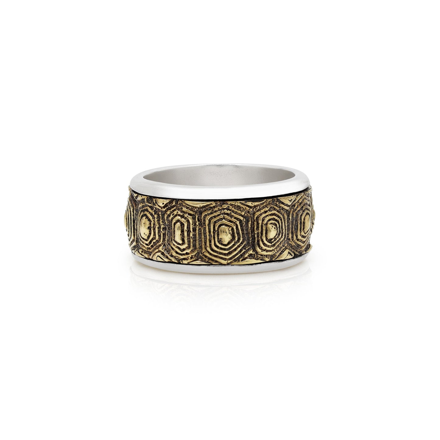 Turtle Spin Ring W - Sterling Silver & Brass