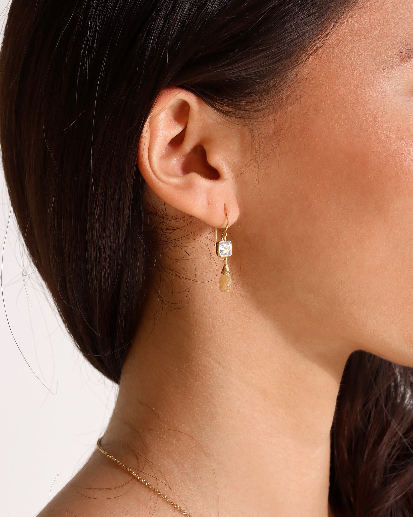 Delicate and Elegant Frangipani Citrine Earrings
