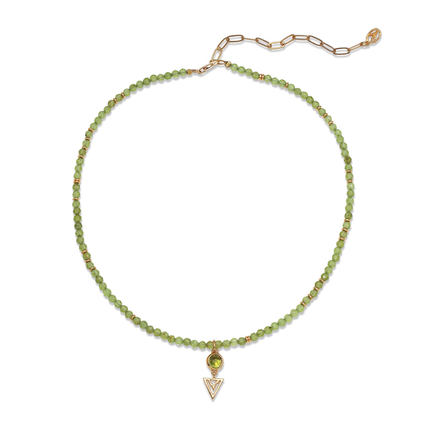 Peridot Earth Element Beaded Necklace and Pendant