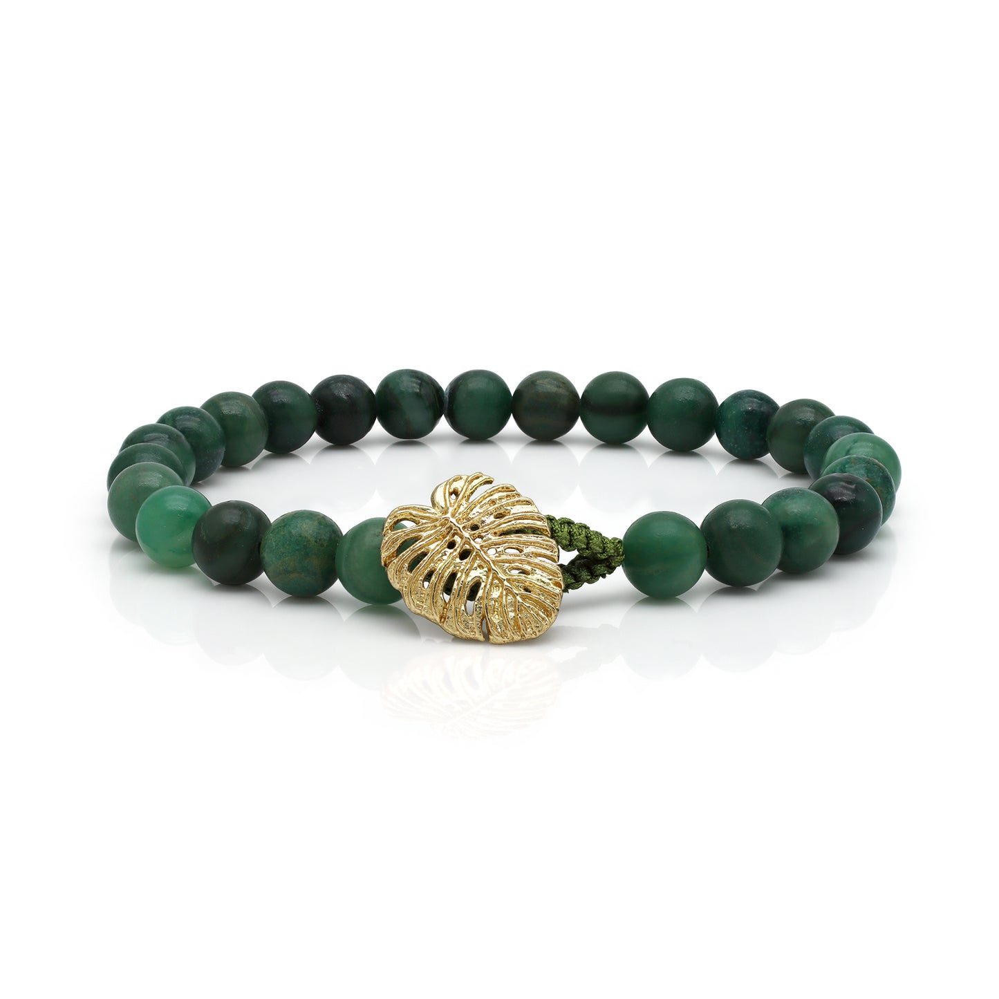Leaf African Jade Button Bracelet