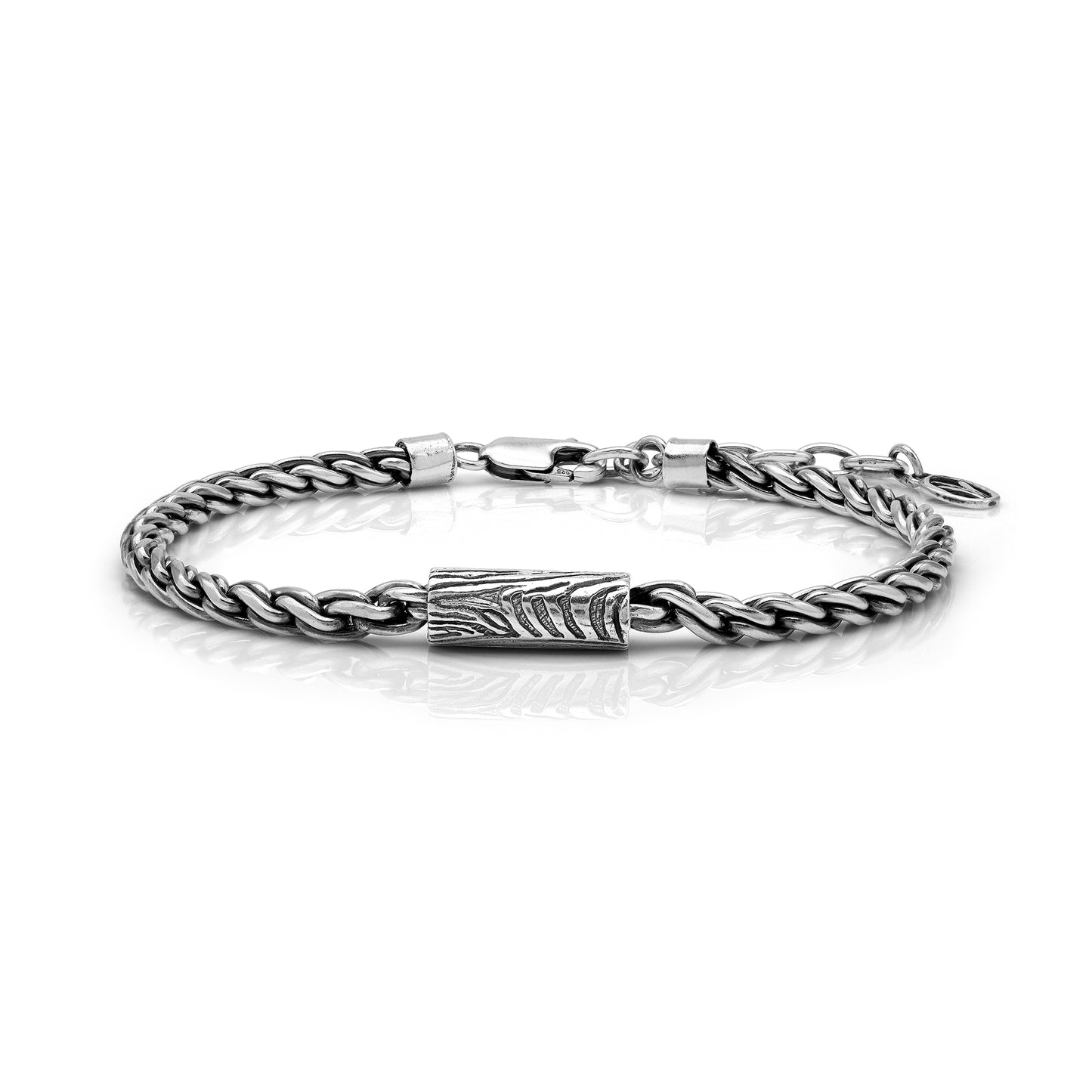 Zebra Pony Chain Bracelet Sterling Silver
