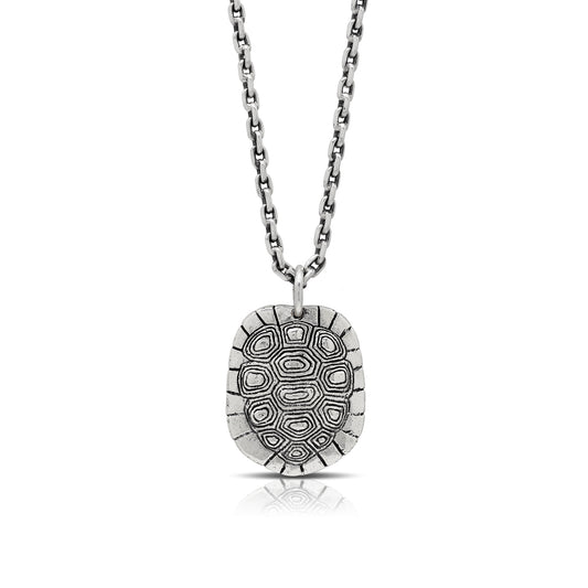 Turtle Texture Cable Chain Necklace Sterling Silver