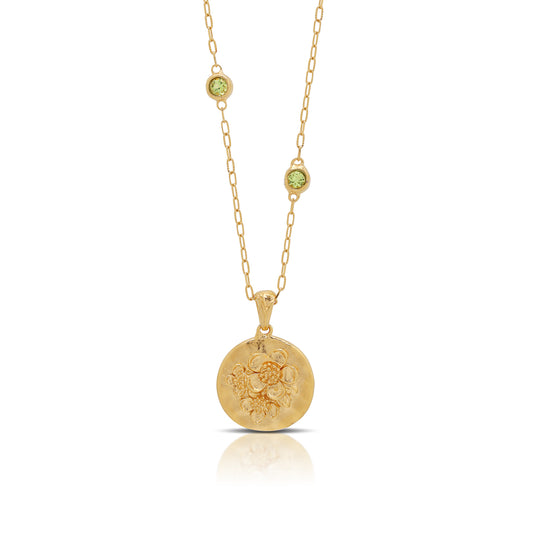 Durian Flower Pendant Quote Necklace
