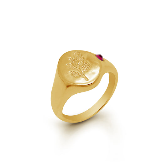 Rambutan Flower Signet Ring