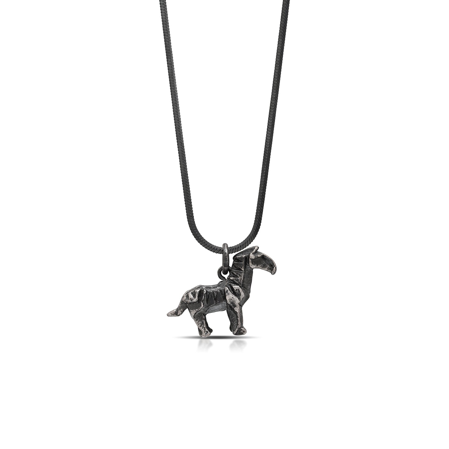Zebra Origami with Snake Chain Necklace