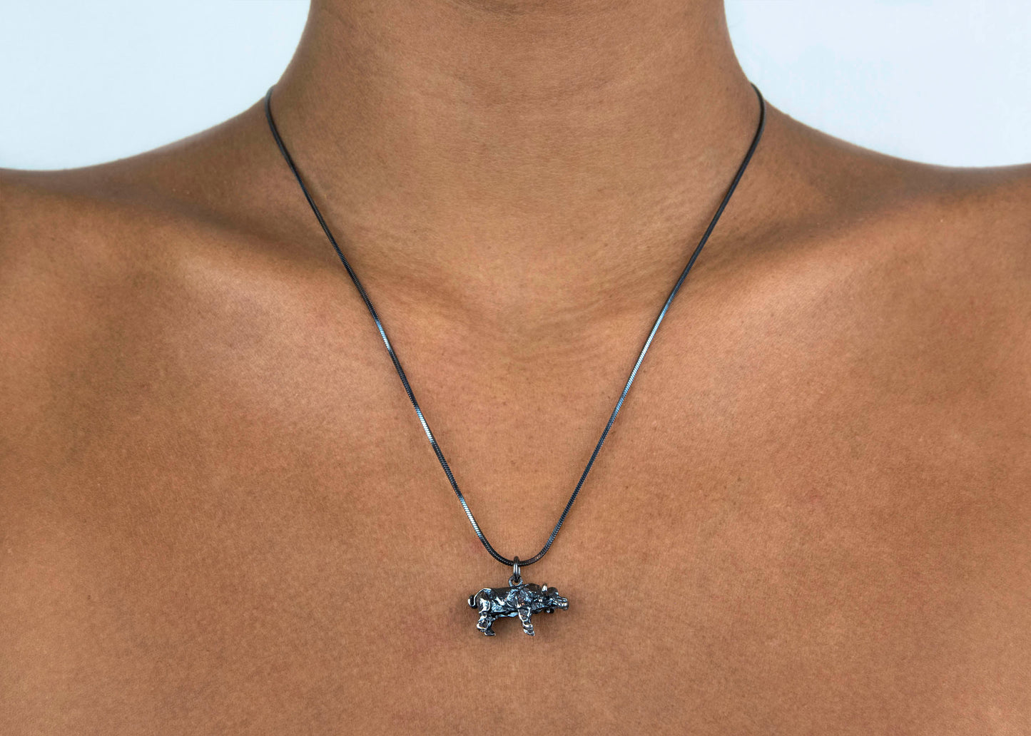 Buffalo Origami with Snake Chain Necklace