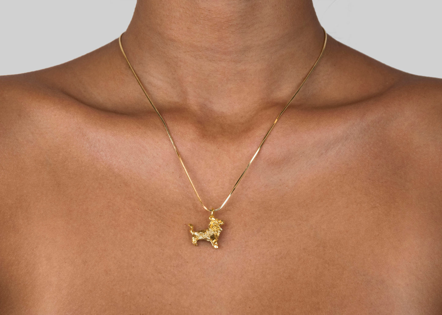 Lion Origami with Snake Chain Necklace
