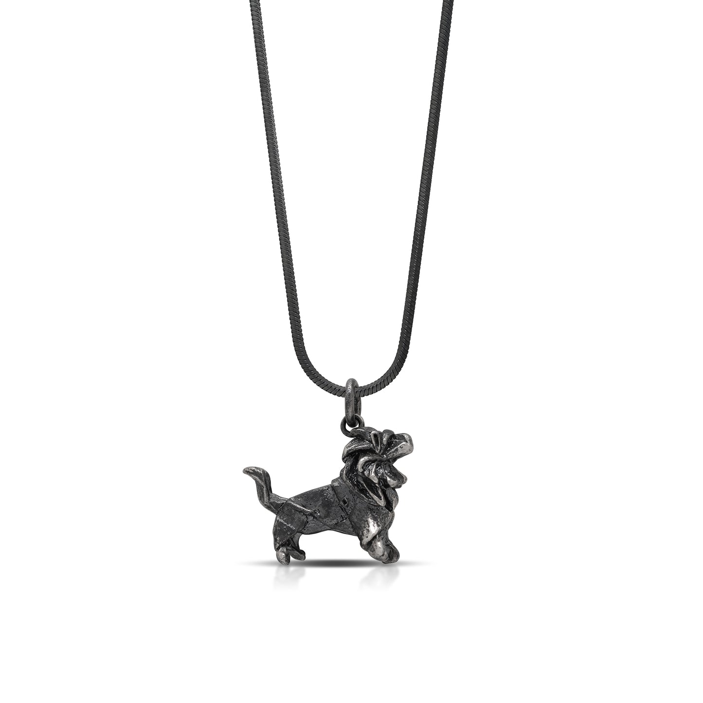 Lion Origami with Snake Chain Necklace