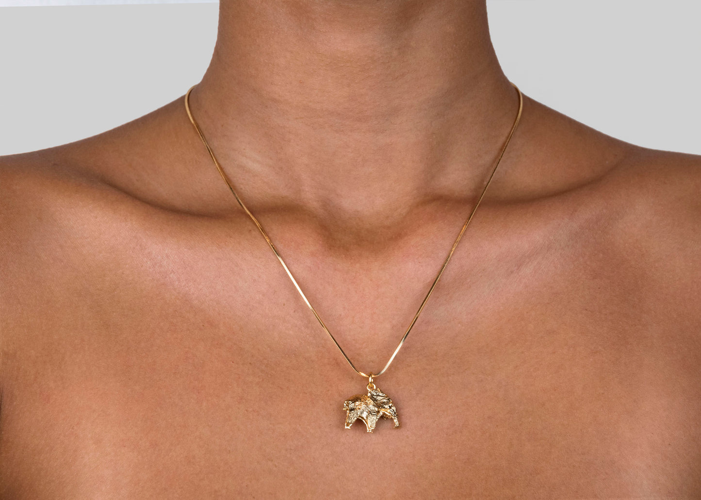 Elephant Origami with Snake Chain Necklace