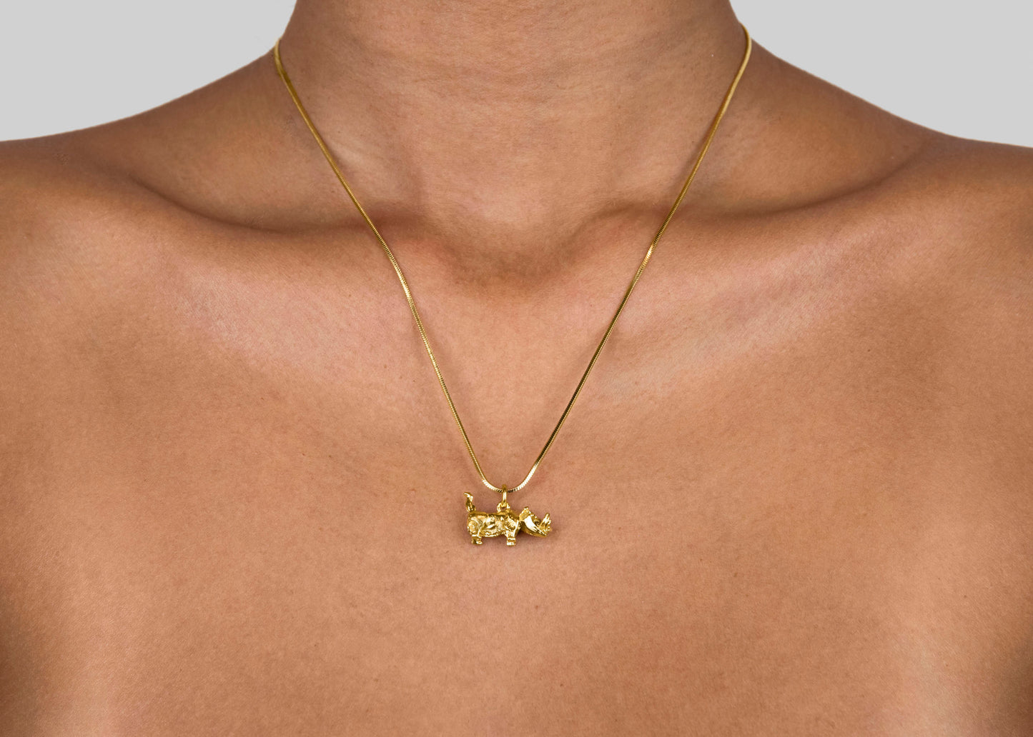 Warthog Origami with Snake Chain Necklace