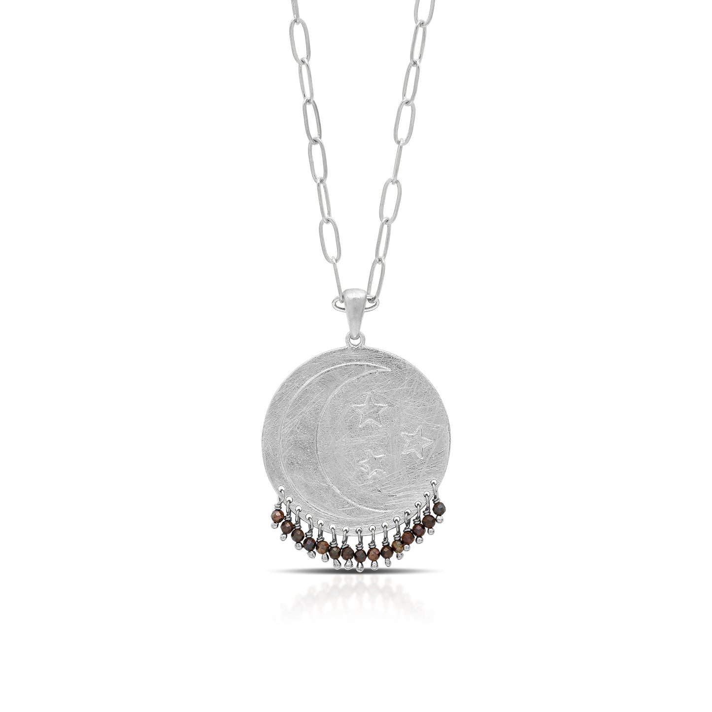 Moon and Star Fringed Necklace
