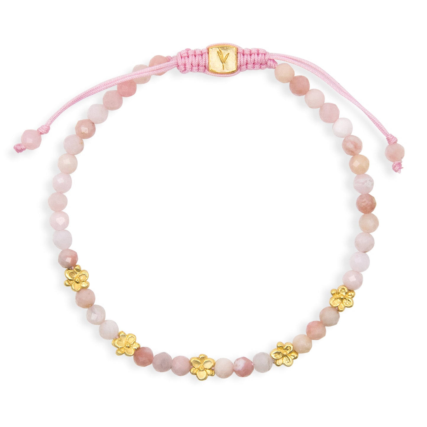 Frangipani Pink Opal Beaded Bracelet