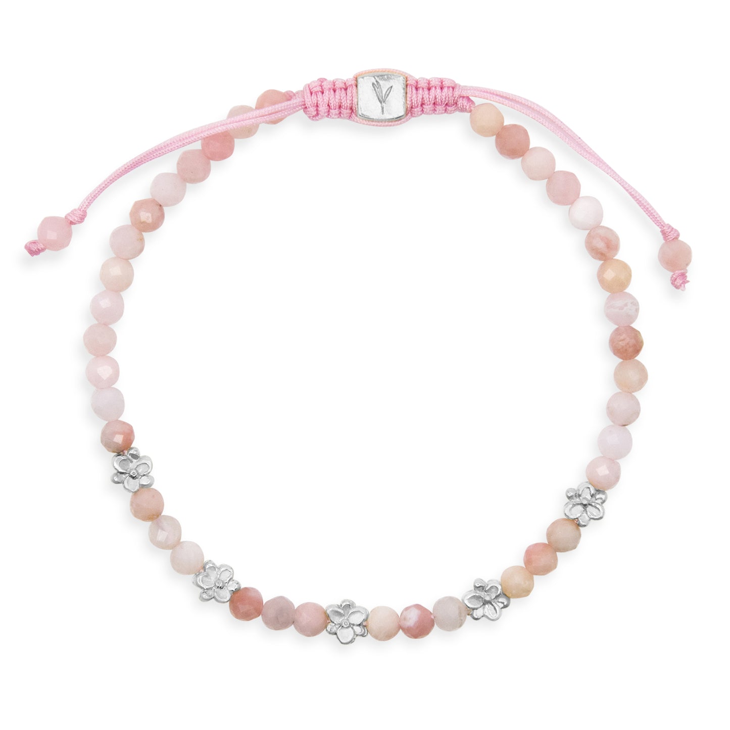 Frangipani Pink Opal Beaded Bracelet
