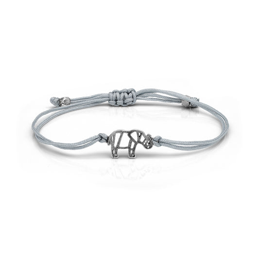 Elephant Gray Cording Adjustable Bracelet