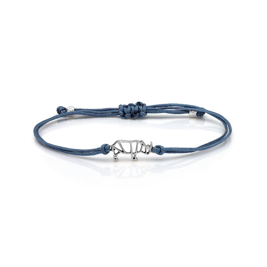 Rhino Steel Blue Cording Adjustable Bracelet
