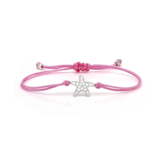 Starfish Pink Cording Adjustable Bracelet