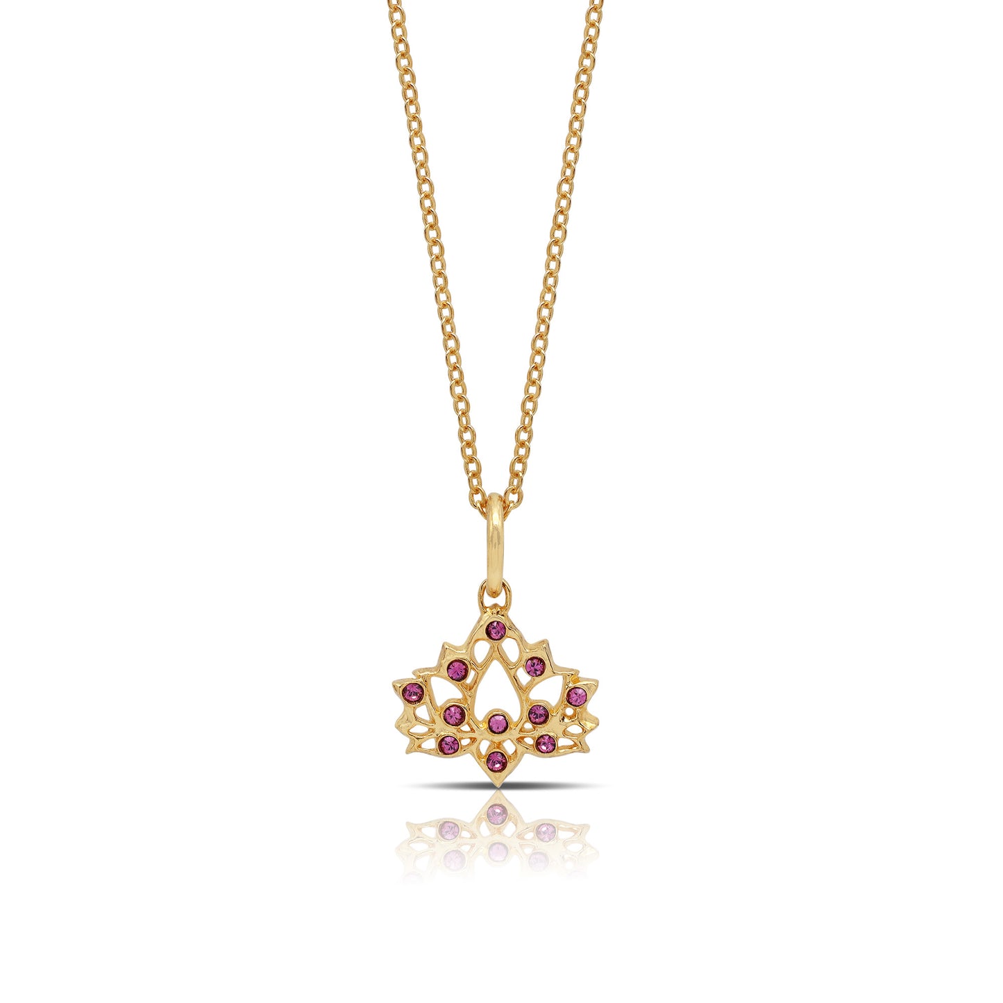 Lotus Pink Crystal Necklace