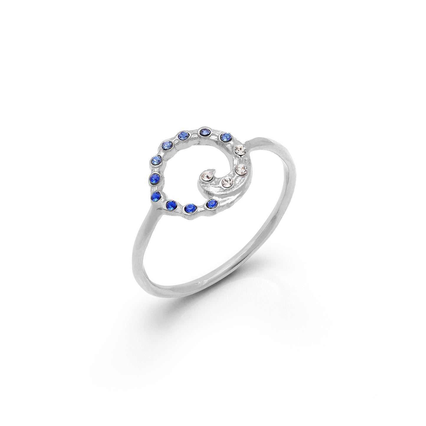 Wave Blue Crystal Ring