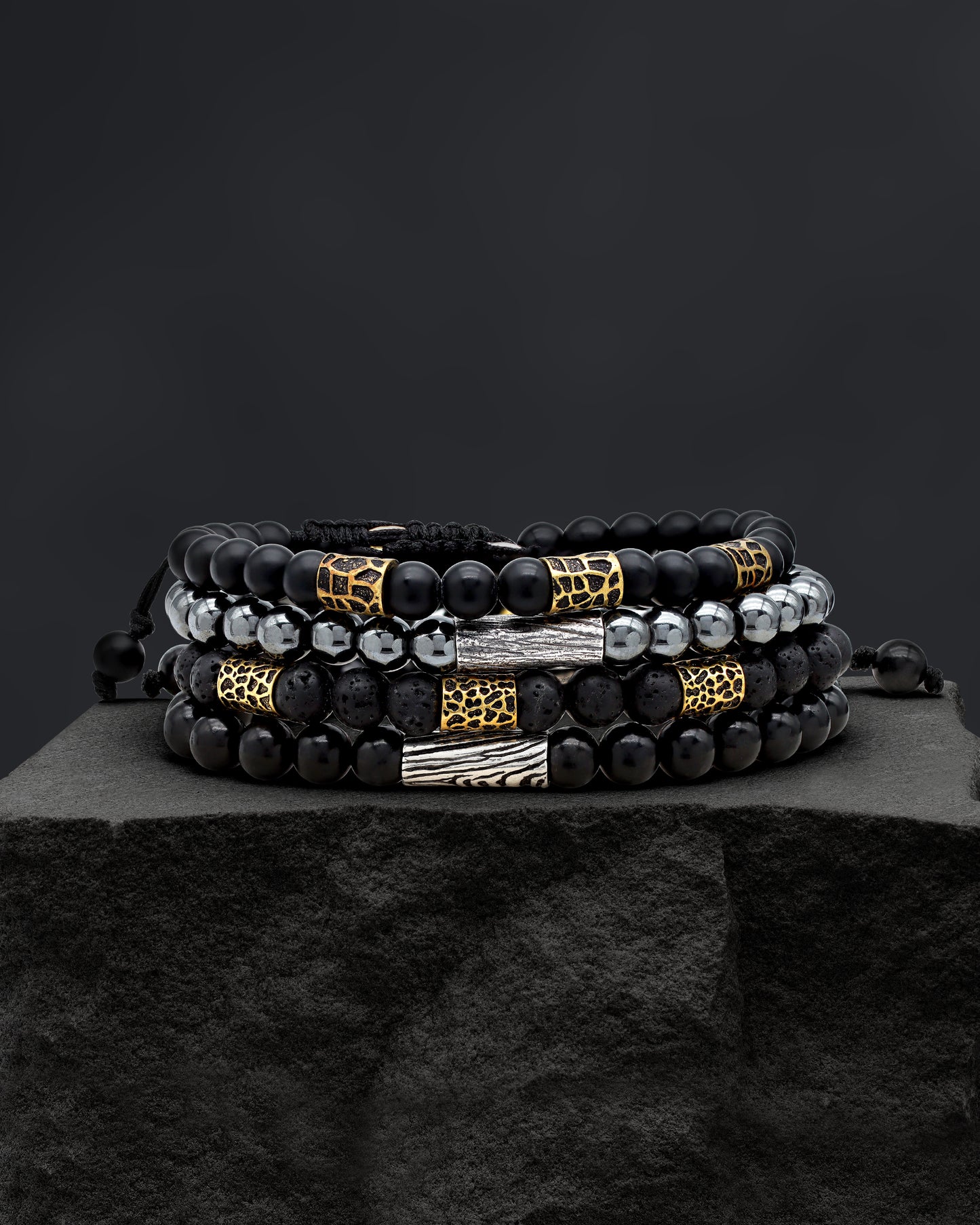Leopard Lava Stone Adjustable Bracelet (Strength and Confidence)