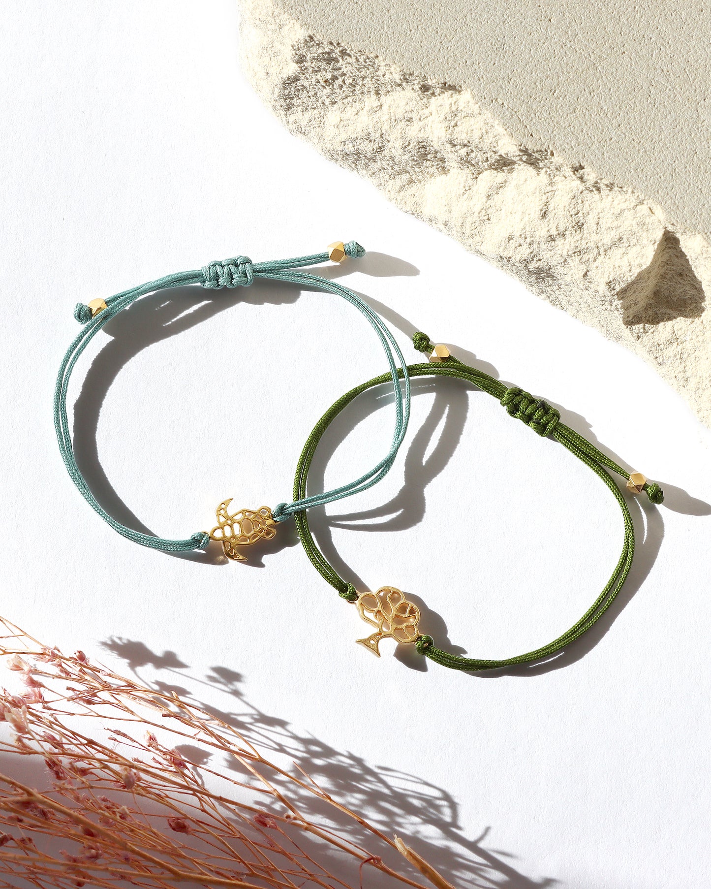 Turtle Green Cording Adjustable Bracelet