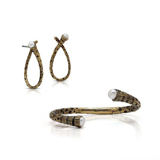 Cheetah Tail Bracelet & Earrings Set