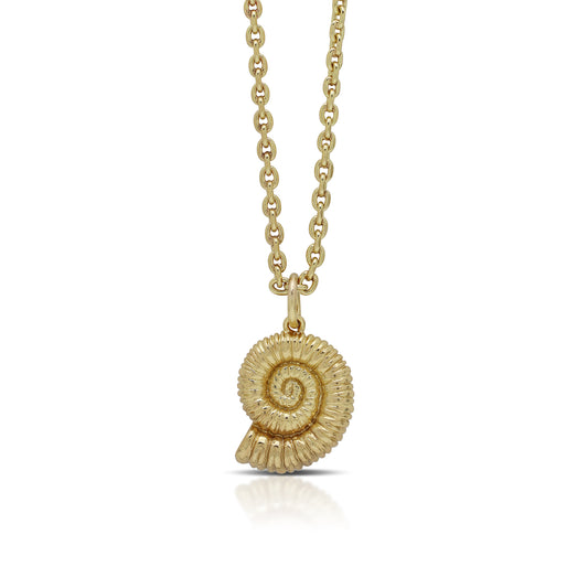 Sea Spiral Brass Necklace