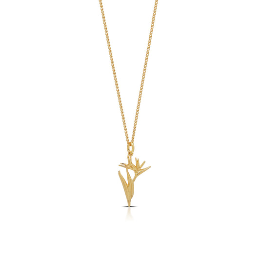 Bird of Paradise Necklace 18K Gold Plated