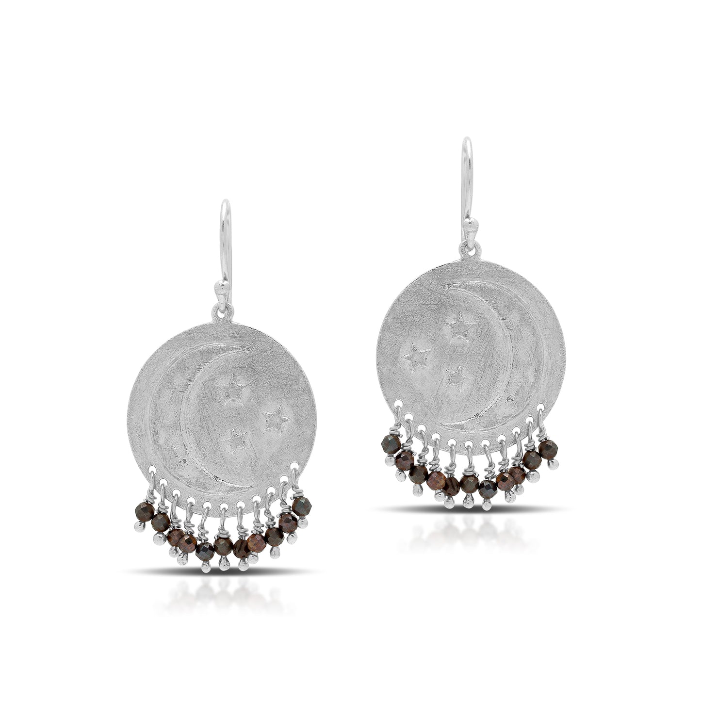Moon and Star Fringed Earrings
