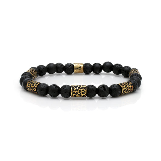 Leopard Lava Stone Stretch Bracelet (Strength and Confidence)