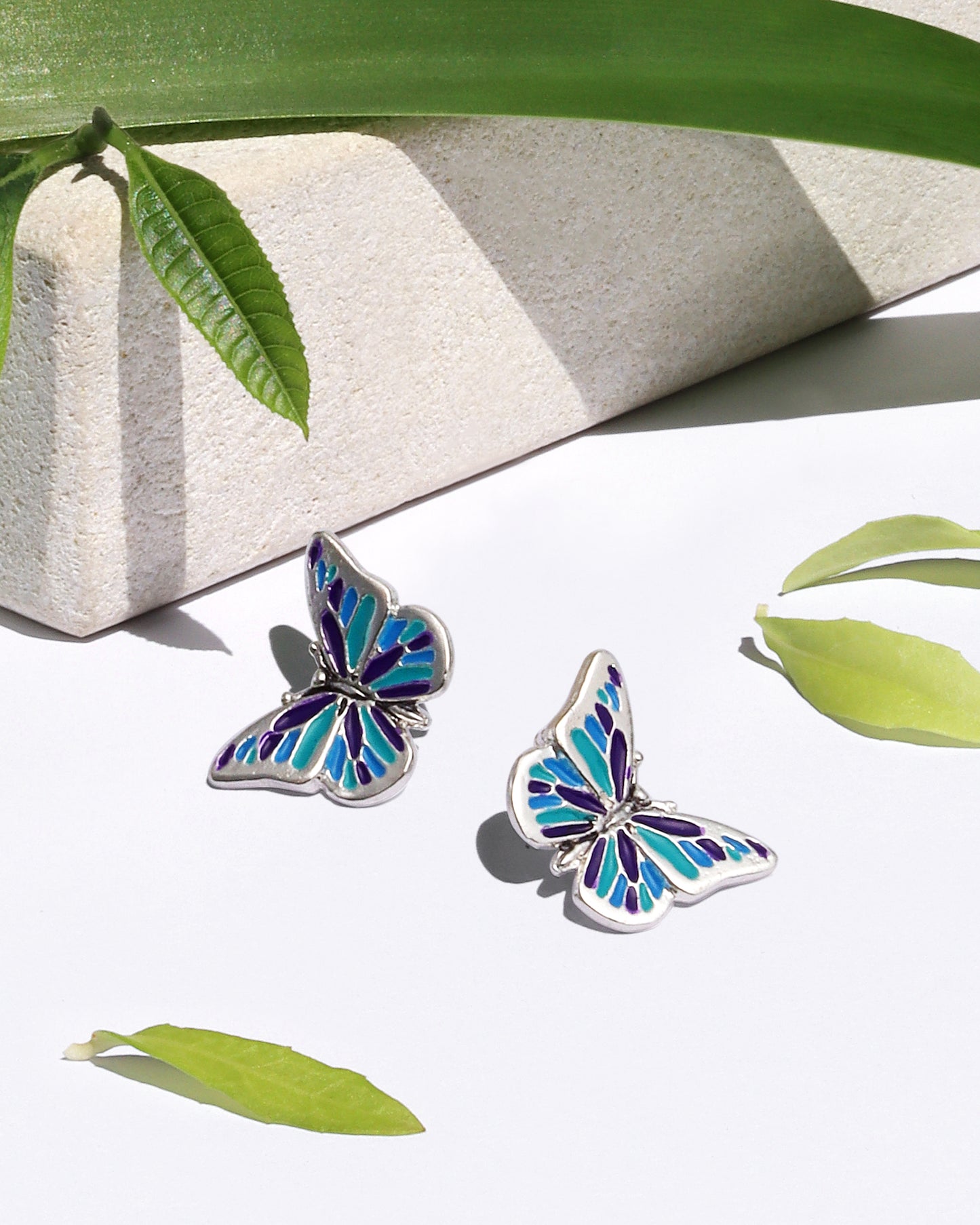 Catch the Spirit Butterfly Enamel Hook Earrings