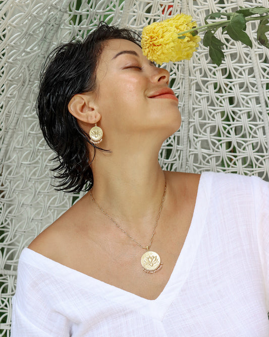 Lotus Fringed Necklace